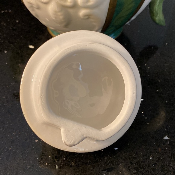 Tea SET Christmas Holly Berry Pine Cones: Teapot, Sugar, Lids, and Creamer - Picture 6 of 15